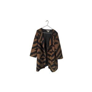 H&M Retro Women’s Tiger Striped Geometric Pattern Swing Kimono Statement Coat